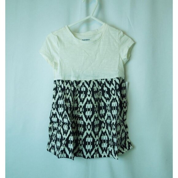 Infant Toddler Girl Fit & Flare White Black Short Sleeve Dress Size 12-18M - Picture 2 of 4